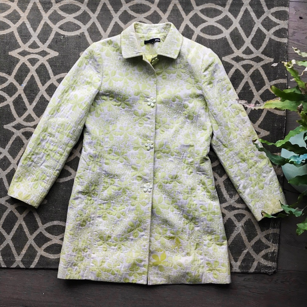 Dalia Quilted Floral Long Suit Jacket size 10